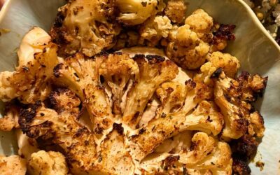 Steak de chou fleur & purée de haricots blancs